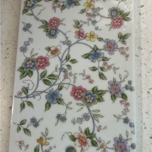 Vintage Floral Ceramic Cutting Board 1990s